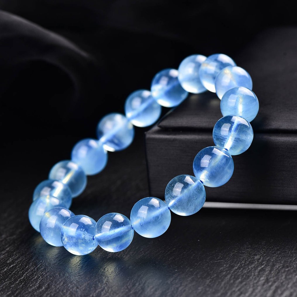 Πιστοποιημένο ALGT - Μεγάλο και Πολυτελώς Αποκλειστικό Βραχιόλι Φυσικού Ακουαμαρίνα Ορισμένο από εξαιρετική σαφήνεια- 30.55 g #3.2