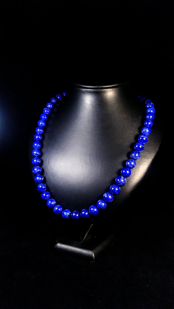 Colier din Lapis Lazuli albastru Mărgele rotunde - Înălțime: 56 cm - Lățime: 11.6 mm- 107 g #4.3