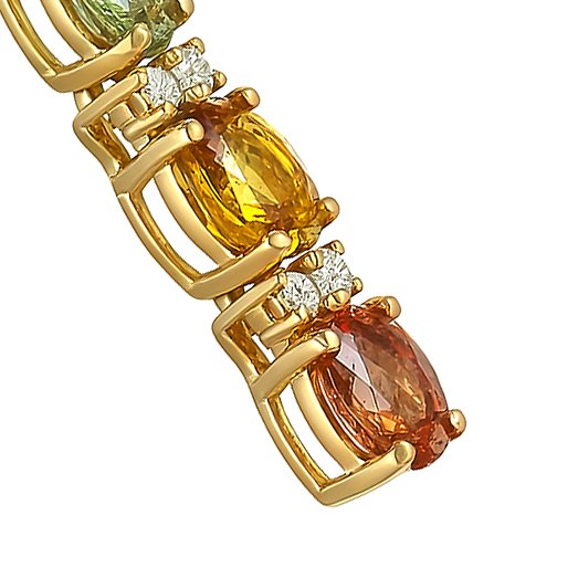 吊坠 - 18K包金 白金 -  1.42ct. tw. 蓝宝石 - 钻石 #4.3