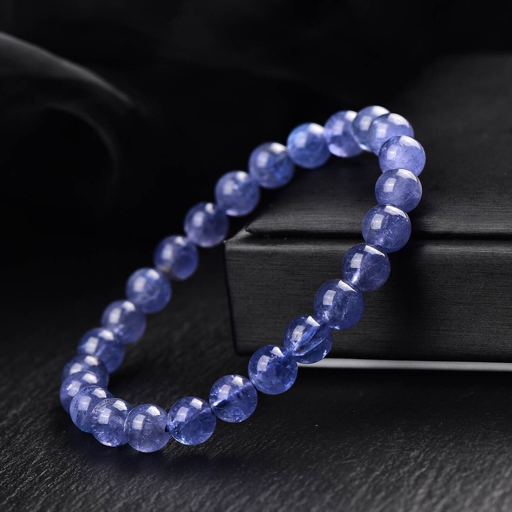 ALGT 认证 - 高度独家的天然坦桑石手链 萤光- 19.21 g #1.0