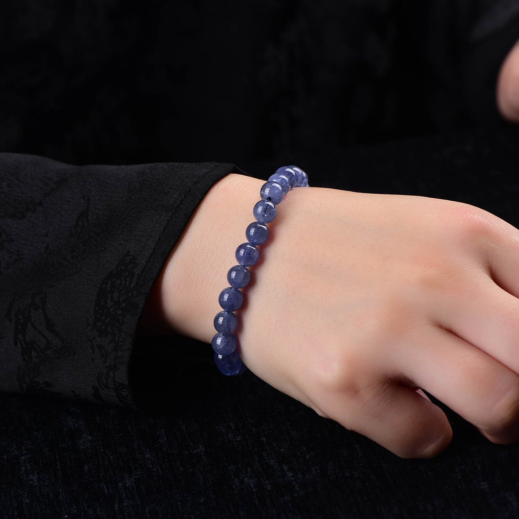 ALGT 认证 - 高度独家的天然坦桑石手链 萤光- 19.21 g #1.0