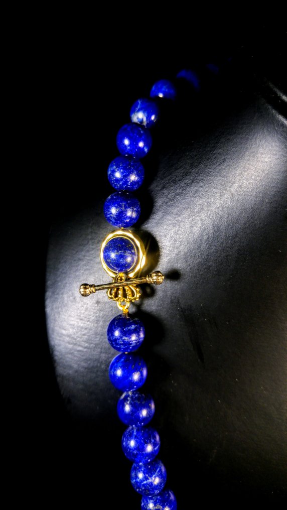 Colier din Lapis Lazuli albastru Mărgele rotunde - Înălțime: 56 cm - Lățime: 11.6 mm- 107 g #2.1