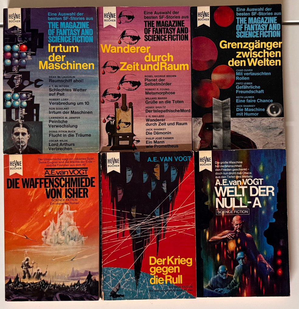 Van Vogt, Asimov, Heinlein, Sheckley, Laumer, Silverberg, Clement, Pohl, Simak, Tenn, Bloch, Philip - Sammlung Science Fiction Taschenbücher Heyne (More than 40 books) - 1965 #1.0