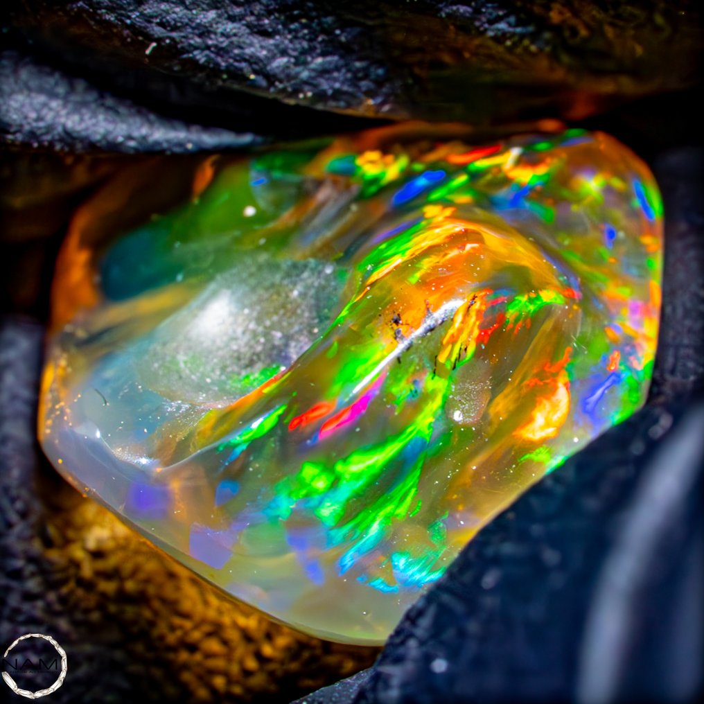 Cristallo di opale di fuoco messicano molto raro e perfetto 4,7 ct- 0.94 g #1.0