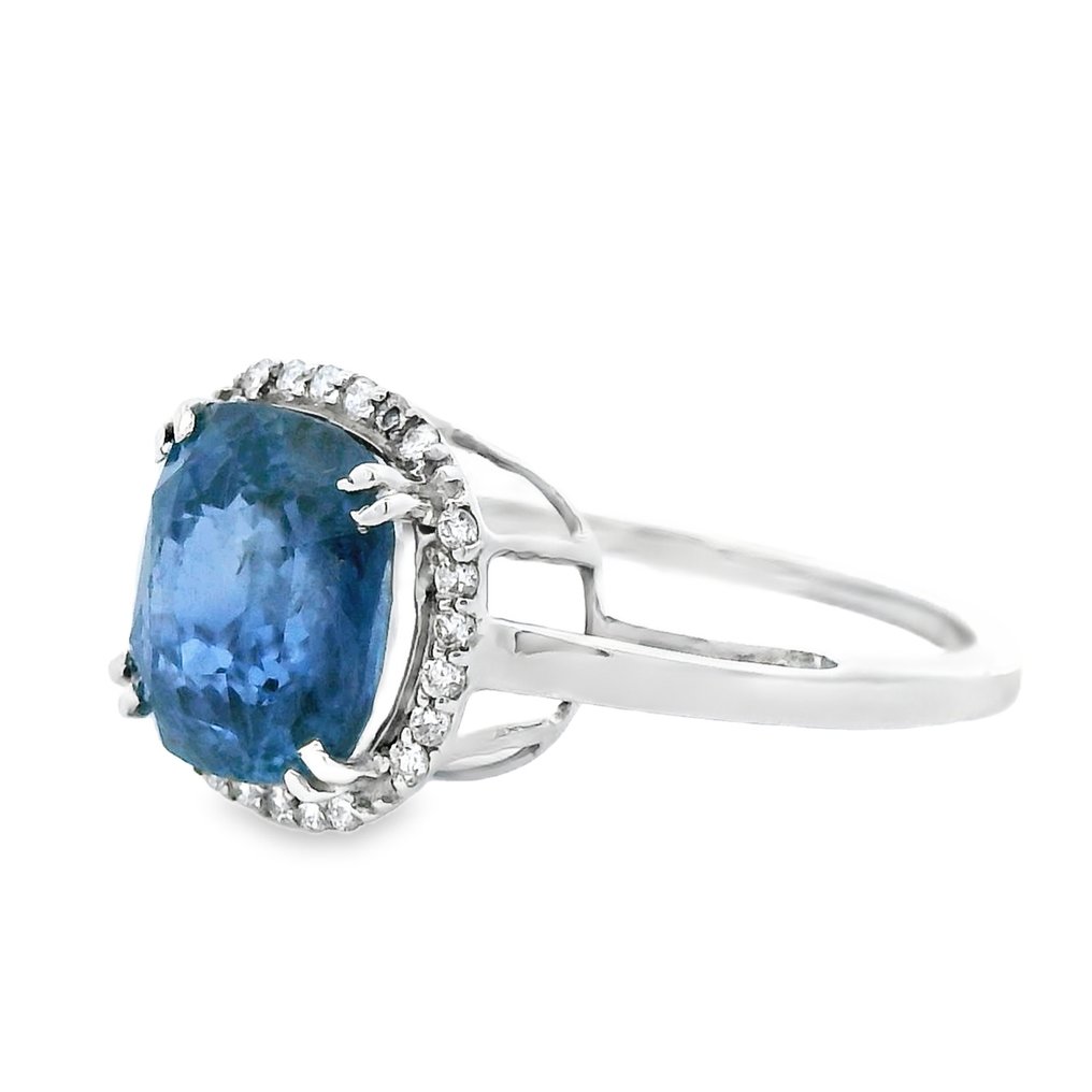 Δαχτυλίδι Πλατίνα -  3.79ct. tw. Ζαφείρι - Διαμάντι #2.1