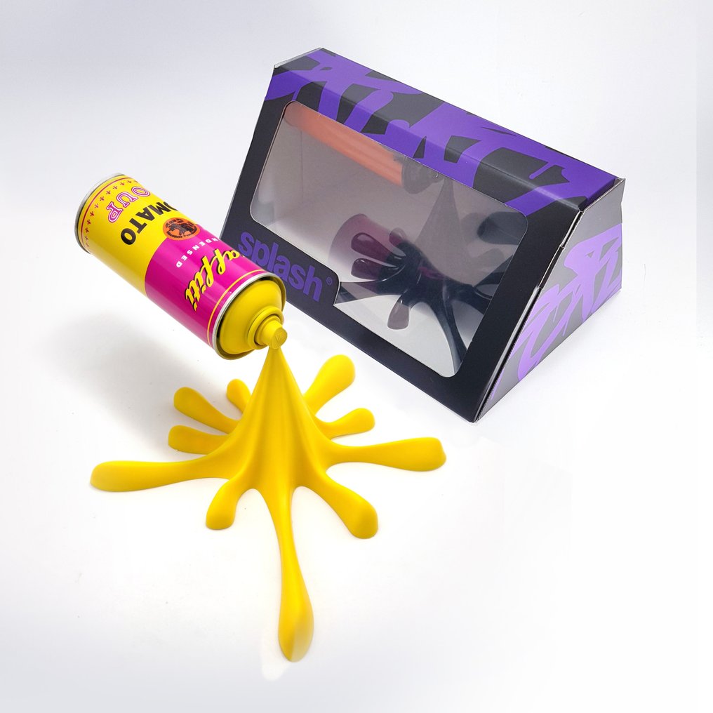 2FAST - Yellow Graffiti Tomato Soup Splash Sculpture #4.3