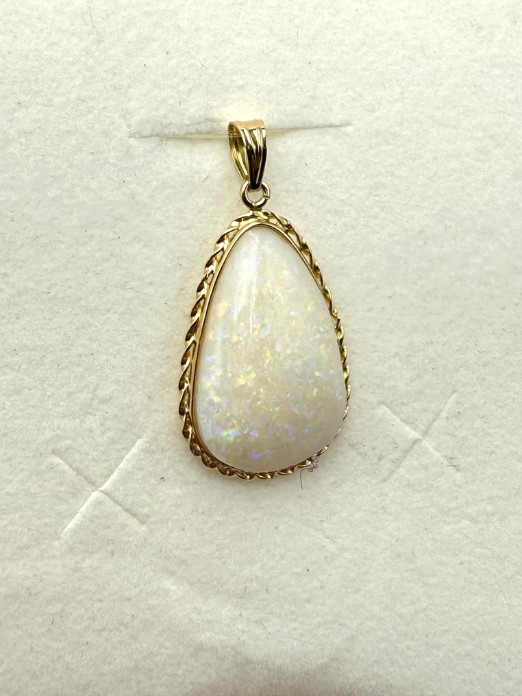 墜飾 - 18 克拉 黃金 -  2.90ct. tw. 蛋白石 #1.0