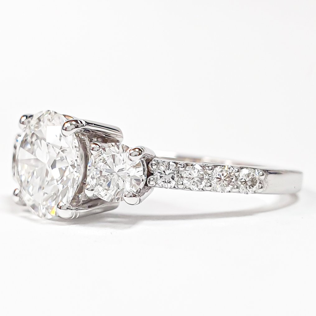Bague - 14 carats Or blanc -  2.06ct. tw. Diamant (Cultivé en laboratoire) - Diamant - E VS1 IGI #2.1