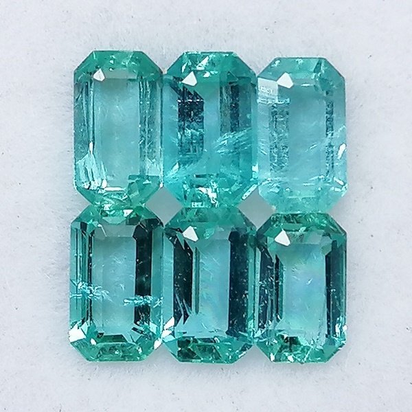 6 pcs  Πράσινο Σμαράγδι  - 1.69 ct - Instituto Gemólogico Español (IGE) - Oil Minor #2.1