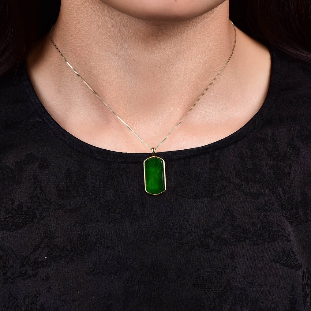 ALGT认证 - 高度专属的自然翡翠吊坠 一件以其清澈著称的宝藏- 3.39 g #1.0