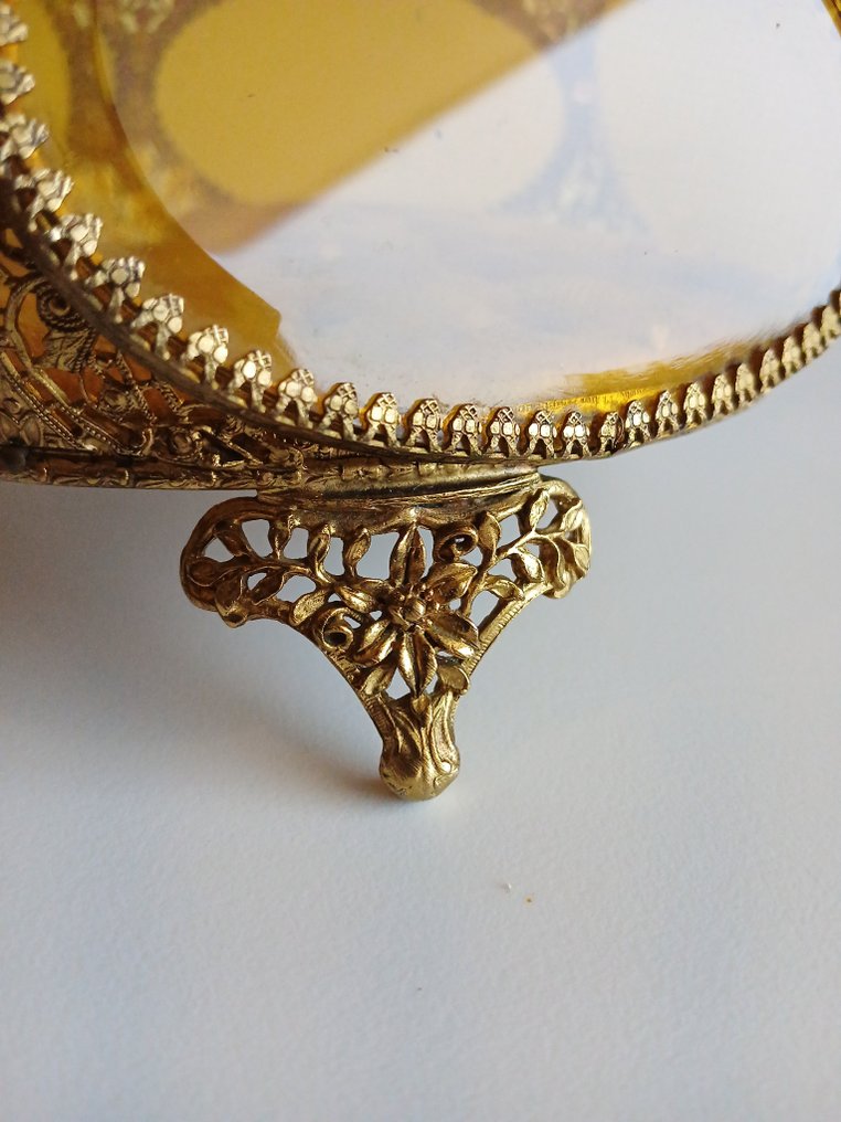 Schmuckschatulle - Messing, Glas, Samt - Napoleon III #4.3