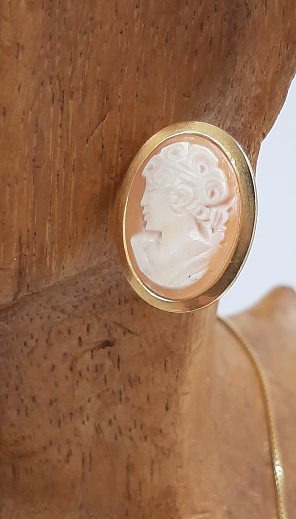 No reserve price - Stud earrings Antique Cameos #1.0