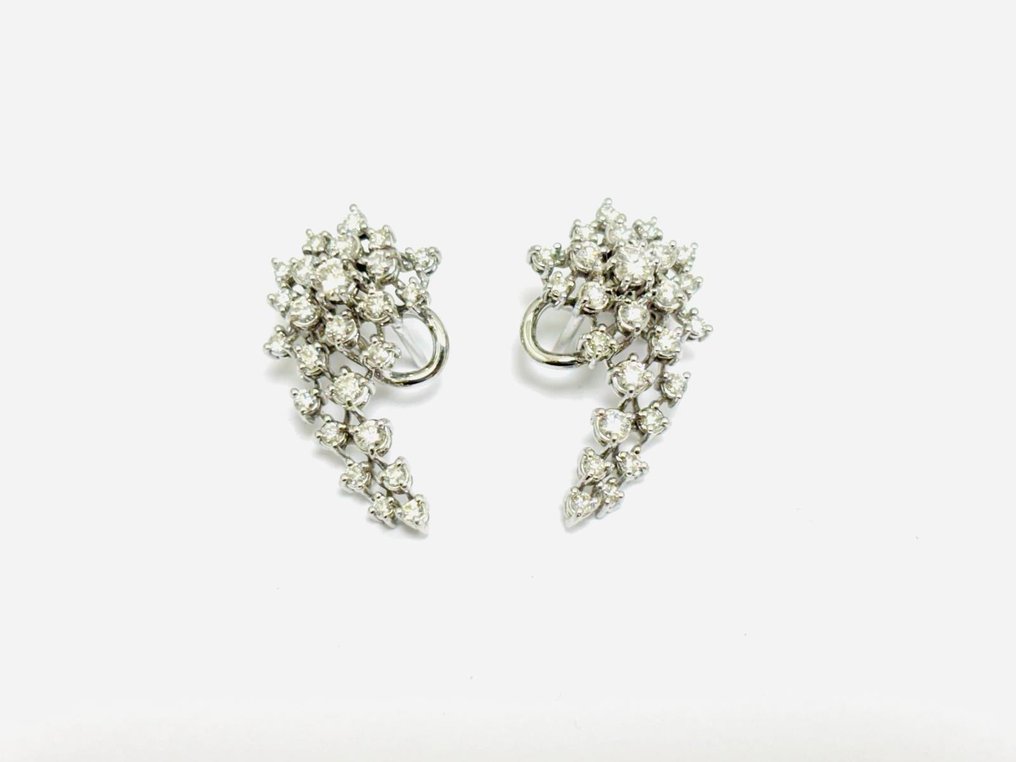 Σκουλαρίκια - 18 καράτια Λευκός χρυσός -  2.50ct. tw. Διαμάντι (Φυσικό)  - Κατασκευασμένο στην Ιταλία #3.2