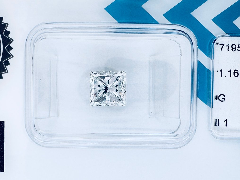 1 pcs 钻石  (天然)  - 1.16 ct - 方形 - G - I1 内含一级 - 国际宝石研究院（IGI） - （自然 - VG/VG） #1.0