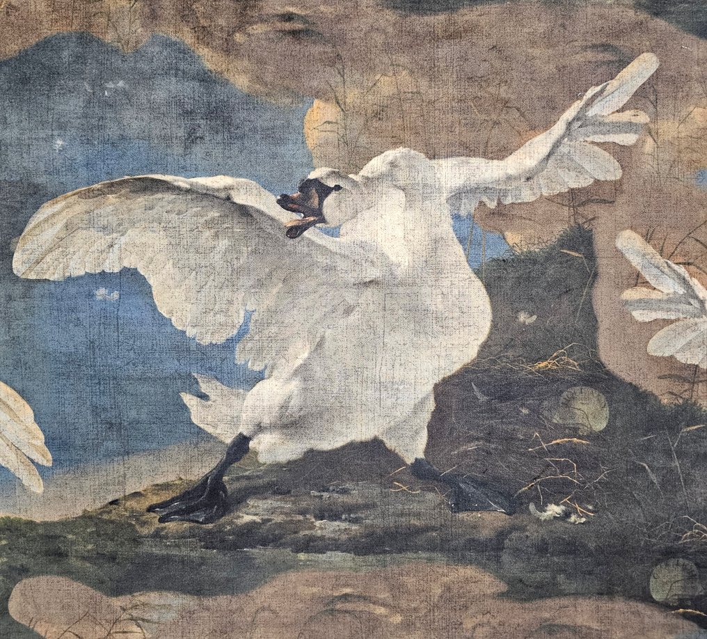 Arazzo "Il cigno minacciato" Jan Asselijn in Velluto Deluxe- 130x140cm- Pronto da appendere! - Arazzo - 130 cm - 140 cm #4.3