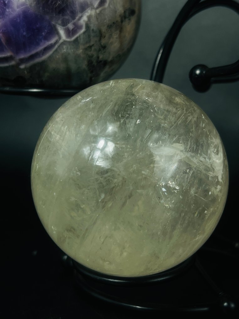 Kristallipallo-kokoelma – Kvartsikolmikko ruusukvartsia, ametistia ja kirkasta- 1426 g - (1) #4.3