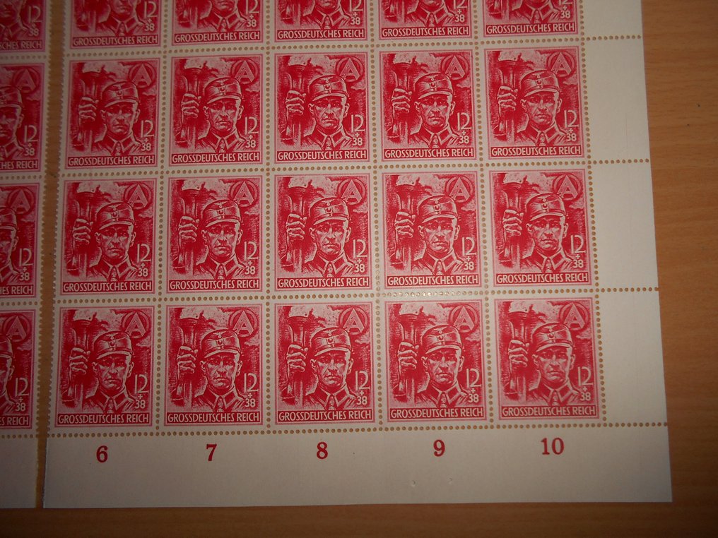 German Empire 1945 - Part organization SA/SS in the complete 50 sheet set, mint never hinged. - Michel-Nr. 909-910 per 50 Stück #3.2