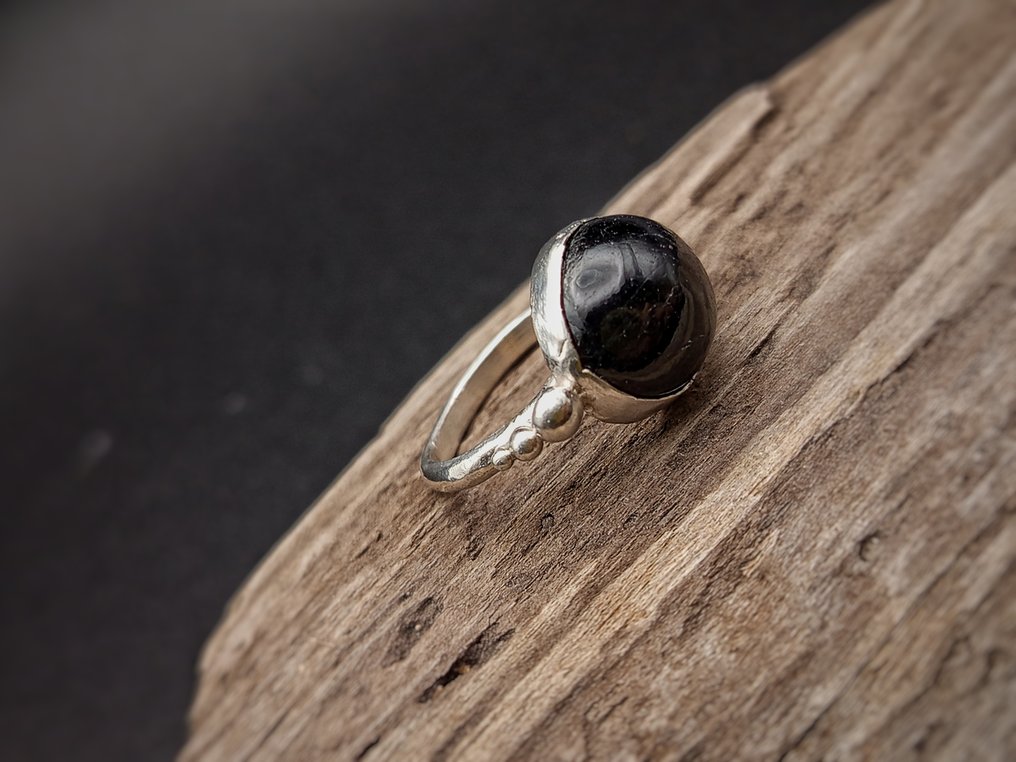 Μοναδικό και χειροποίητο δαχτυλίδι από ασήμι 925 με κορυφαίας ποιότητας Τορμαλίνη.- 4.8 g - (1) #1.0
