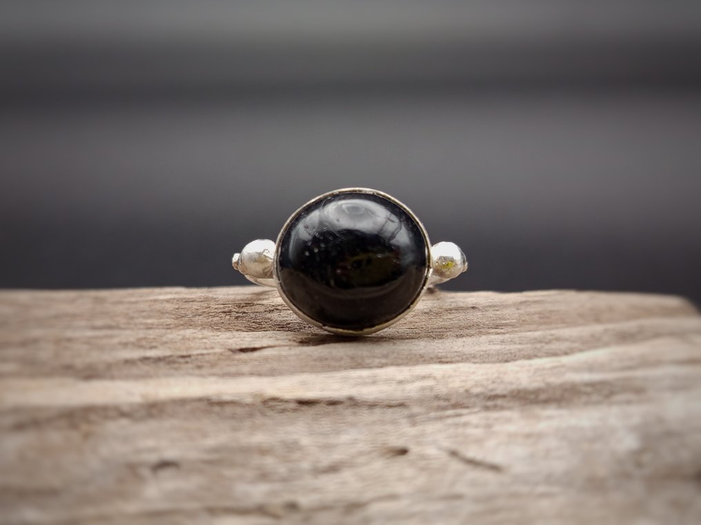 Μοναδικό και χειροποίητο δαχτυλίδι από ασήμι 925 με κορυφαίας ποιότητας Τορμαλίνη.- 4.8 g - (1) #1.0
