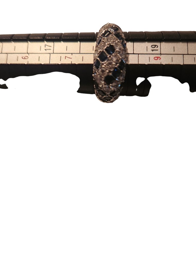 Inel - 18 ct. Aur alb - 1.80ct. tw. Diamant (Natural) - Safir - Inel din aur alb de 18k PAIRAY #3.2