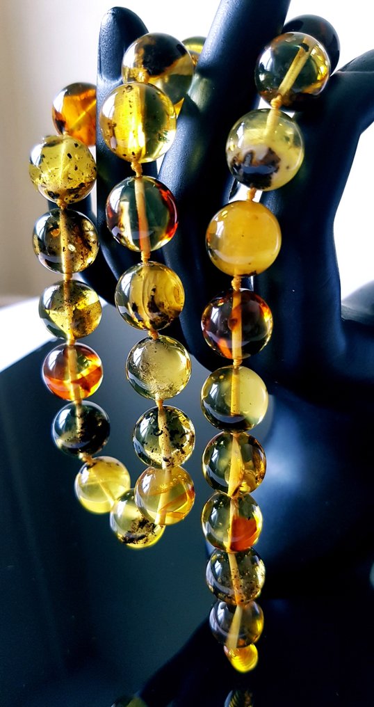 Amber 复古天然波罗的海琥珀项链 - 圆球琥珀珠- 40 g #3.2