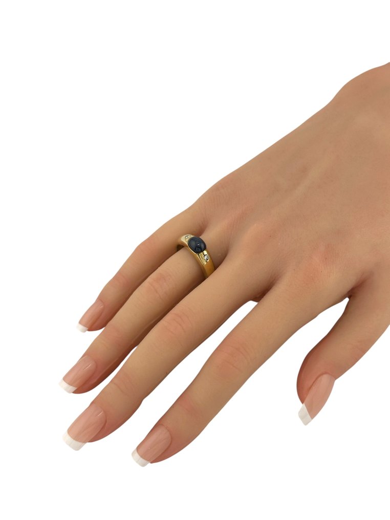 Δαχτυλίδι - 14 καράτια Κίτρινο χρυσό Διαμάντι (Φυσικό)  - Ζαφείρι #4.3