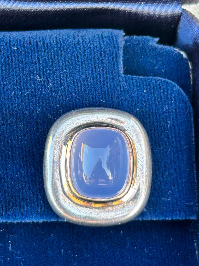 Tiffany & Co. - Boucles d'oreilles - 18 carats Argent, Or jaune Calcédoine #1.0