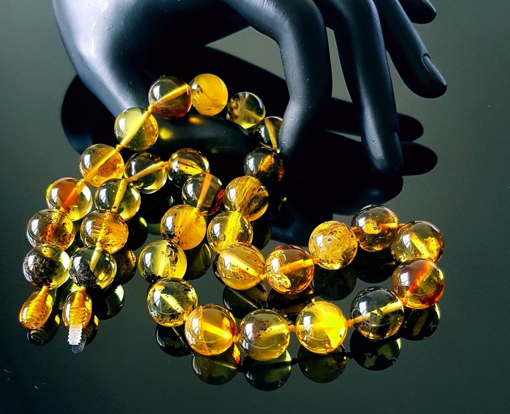 Amber 复古天然波罗的海琥珀项链 - 圆球琥珀珠- 40 g #1.0