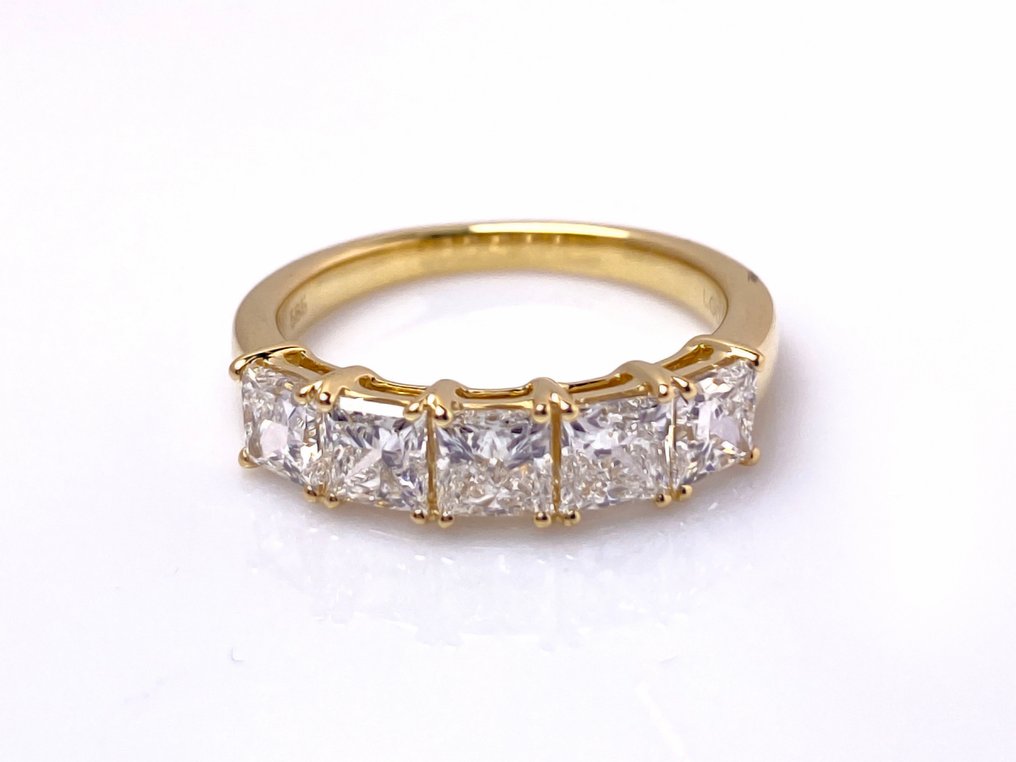 Bague - 14 carats Or jaune -  2.04ct. tw. Diamant (Cultivé en laboratoire) #1.0