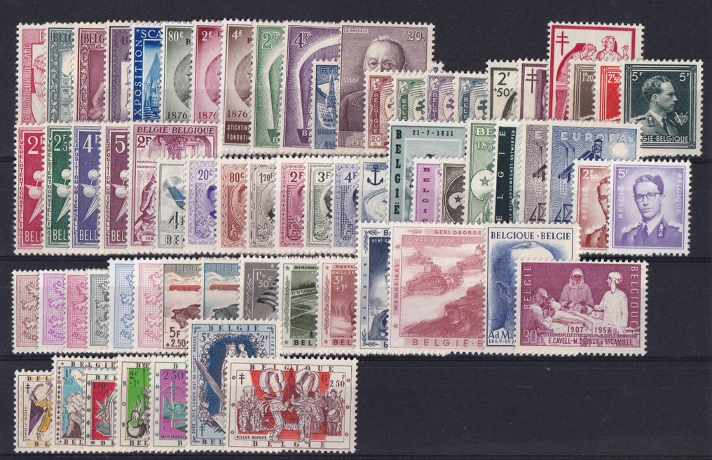 Belgique 1950/1959 - 10 collections complètes (sans blocs) - OBP/COB 823/1120 #3.2