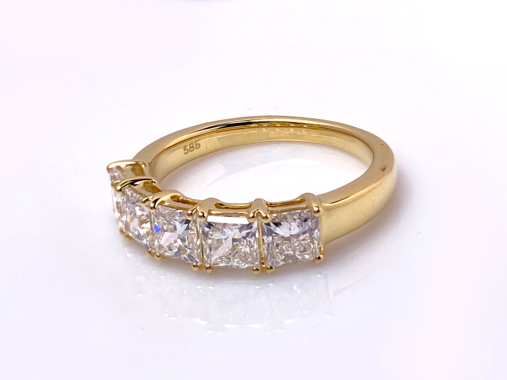 Bague - 14 carats Or jaune -  2.04ct. tw. Diamant (Cultivé en laboratoire) #2.1