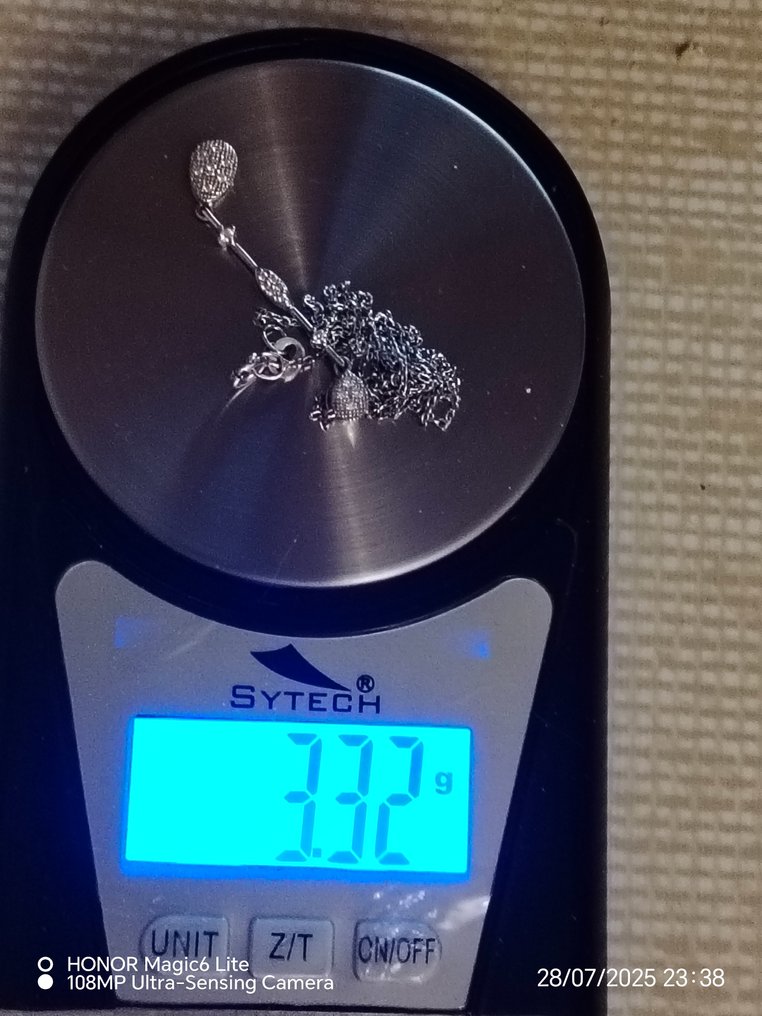 Κολιέ με μενταγιόν - 18 καράτια Λευκός χρυσός Διαμάντι (Φυσικό)  #1.0