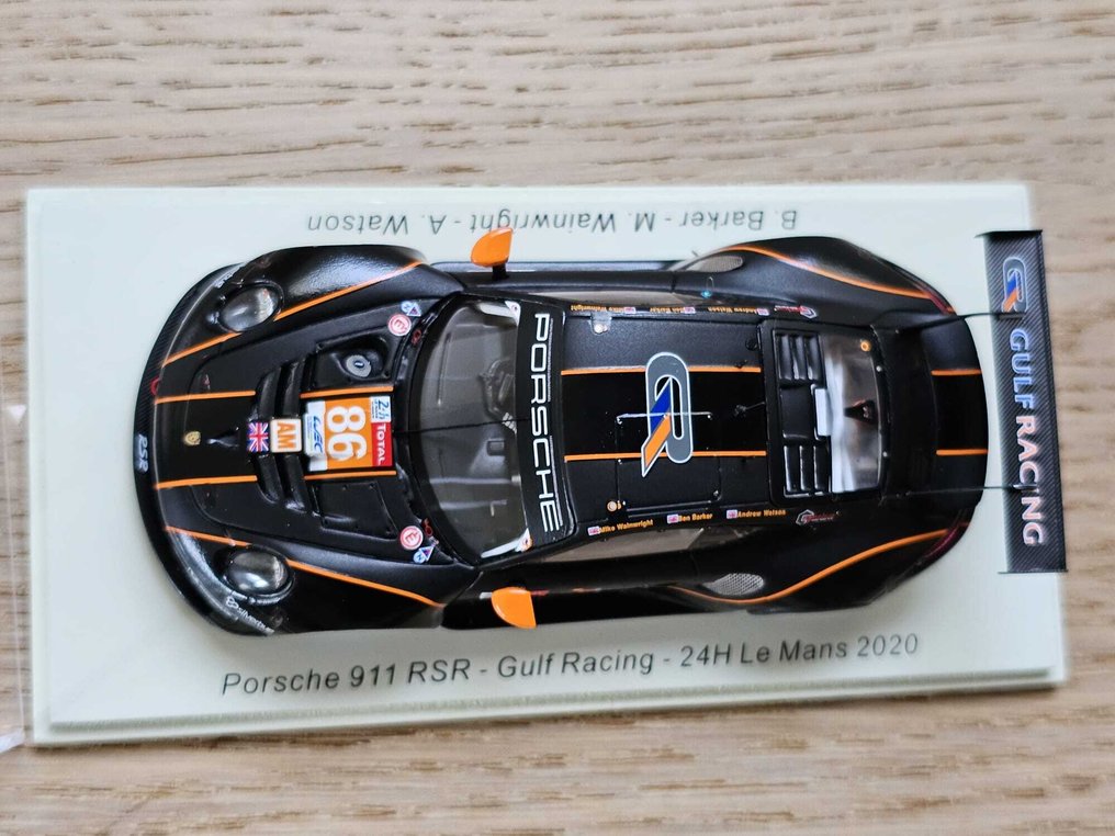Spark 1:43 - Model race car - Porsche 911 RSR - Gulf Racing #86 : Ben Barker / Michael Wainwright / Andrew Watson - 24 Hours of Le Mans 2020 #3.2