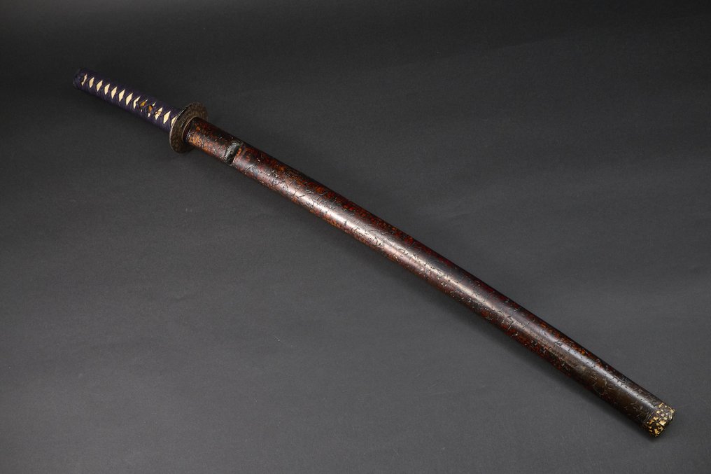 Epée - Katana – Fourreau laqué craquelé - Japon - Période Edo (1600–1868) #2.1