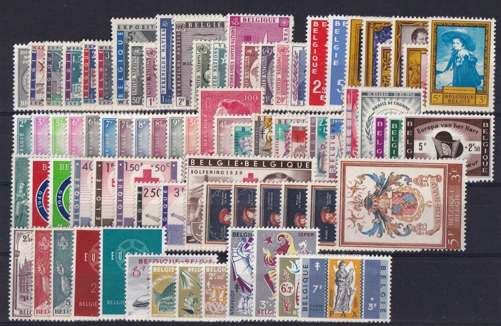 Belgique 1950/1959 - 10 collections complètes (sans blocs) - OBP/COB 823/1120 #4.3