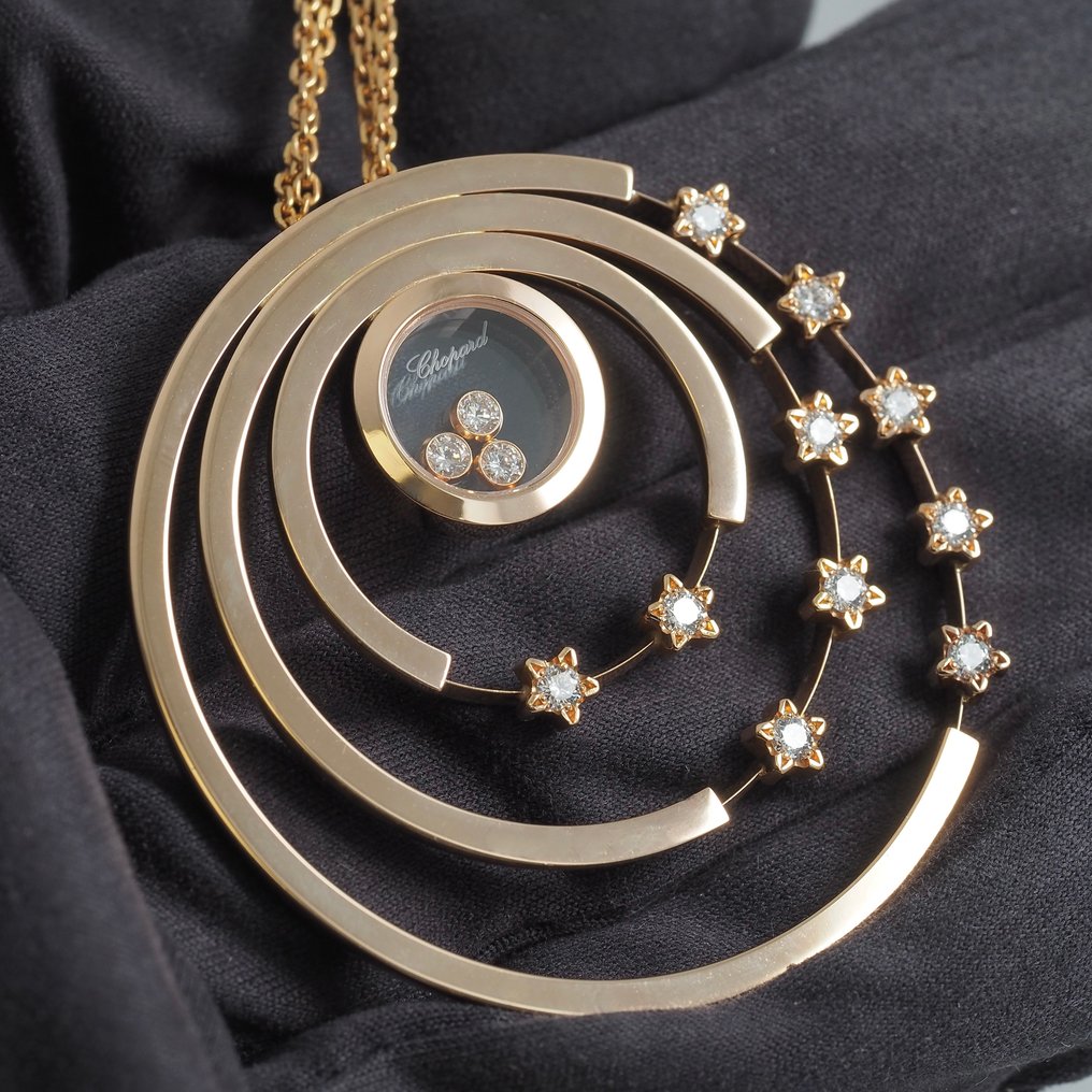 Chopard - 鏈 - Happy Diamonds - 18 克拉 玫瑰金 - Chopard 吊坠项链 #1.0