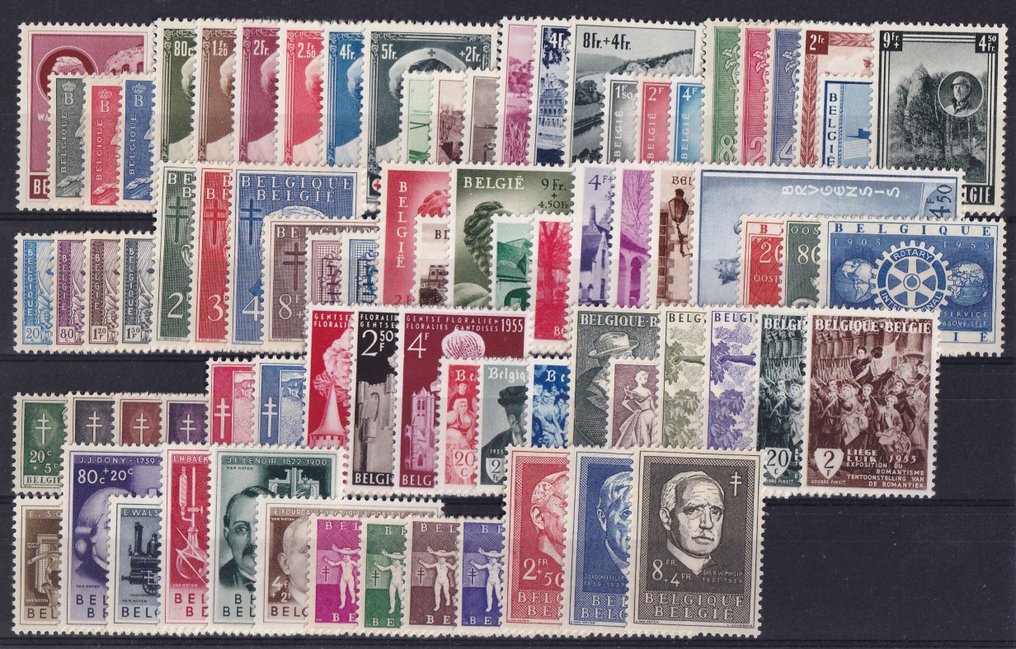 Belgique 1950/1959 - 10 collections complètes (sans blocs) - OBP/COB 823/1120 #2.1