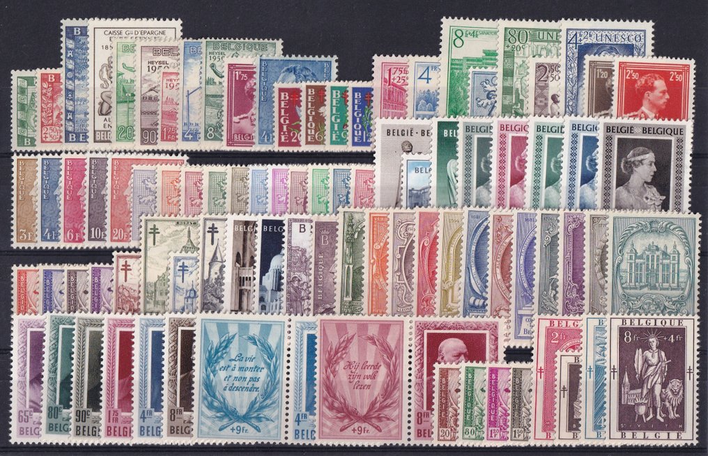 Belgique 1950/1959 - 10 collections complètes (sans blocs) - OBP/COB 823/1120 #1.0