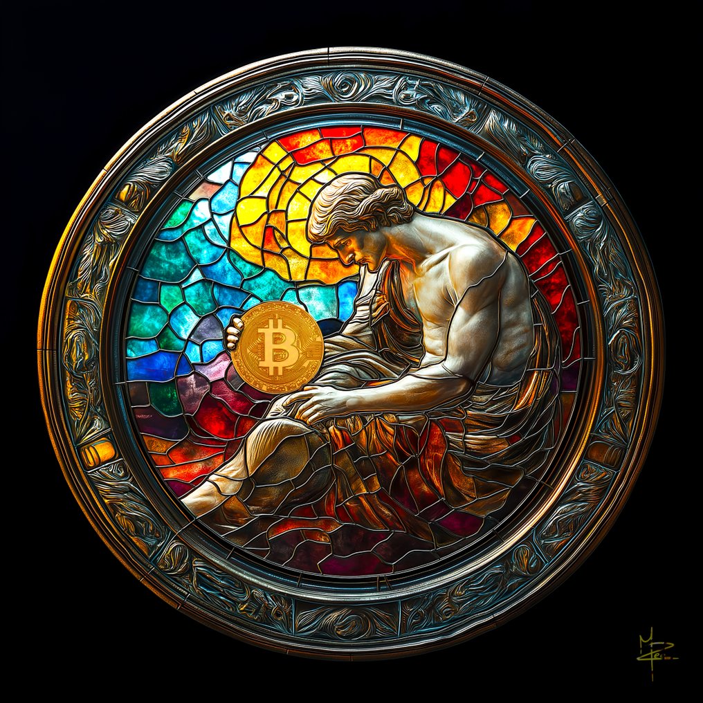 PLM-Art - The Bitcoin Creation Vitraux Style XL #1.0