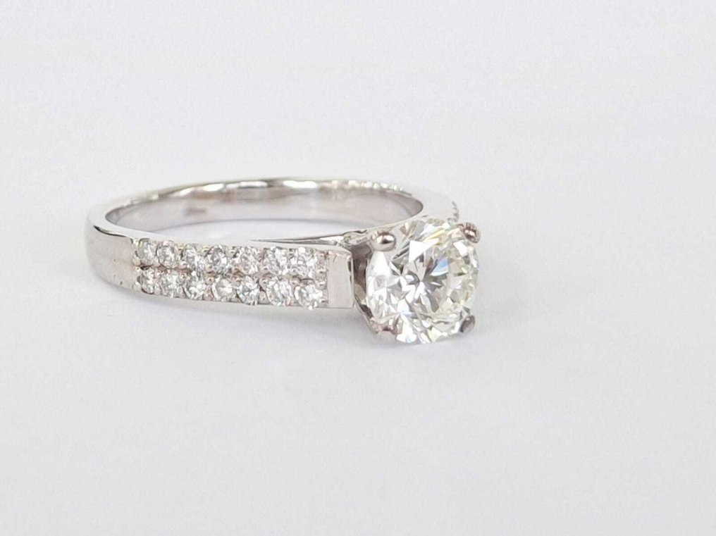 Jegygyűrű - 18 kt. Fehér arany - 1.40ct. tw. Gyémánt (Természetes) - Gyémánt #1.0