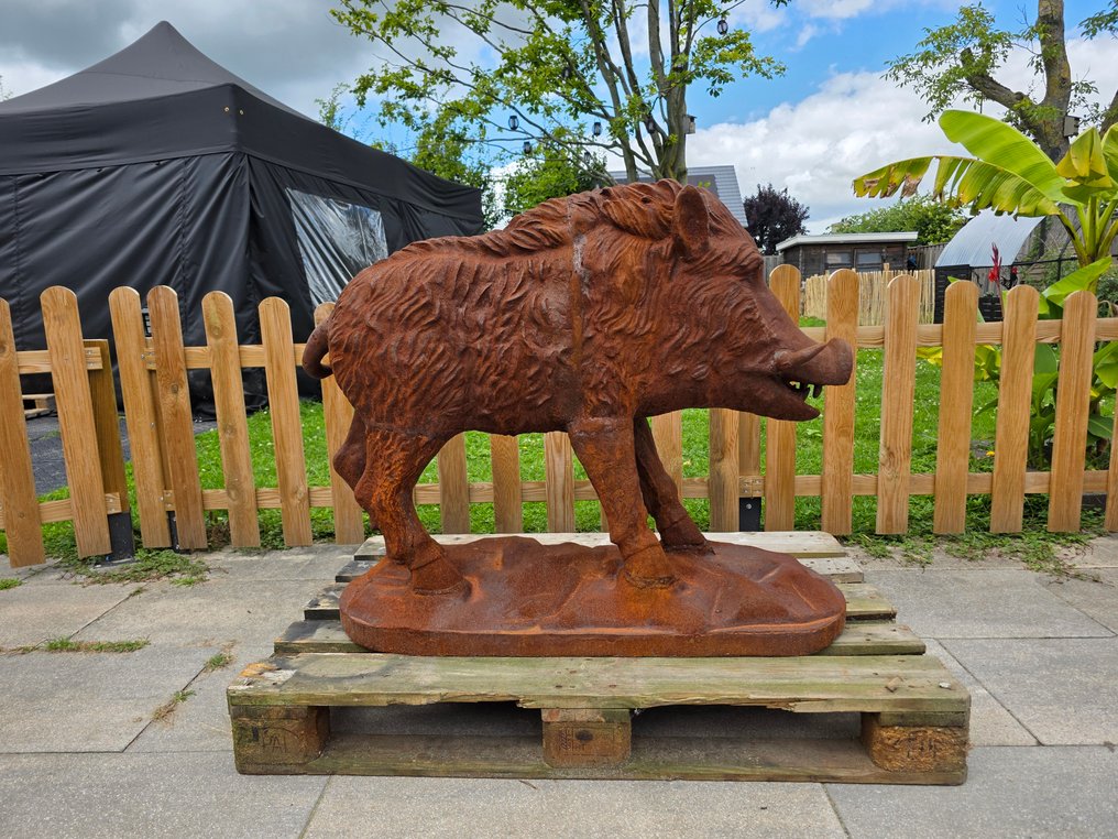Statue, XL Vintage Wild Boar 150kg - 83.5 cm - Cast iron #2.1