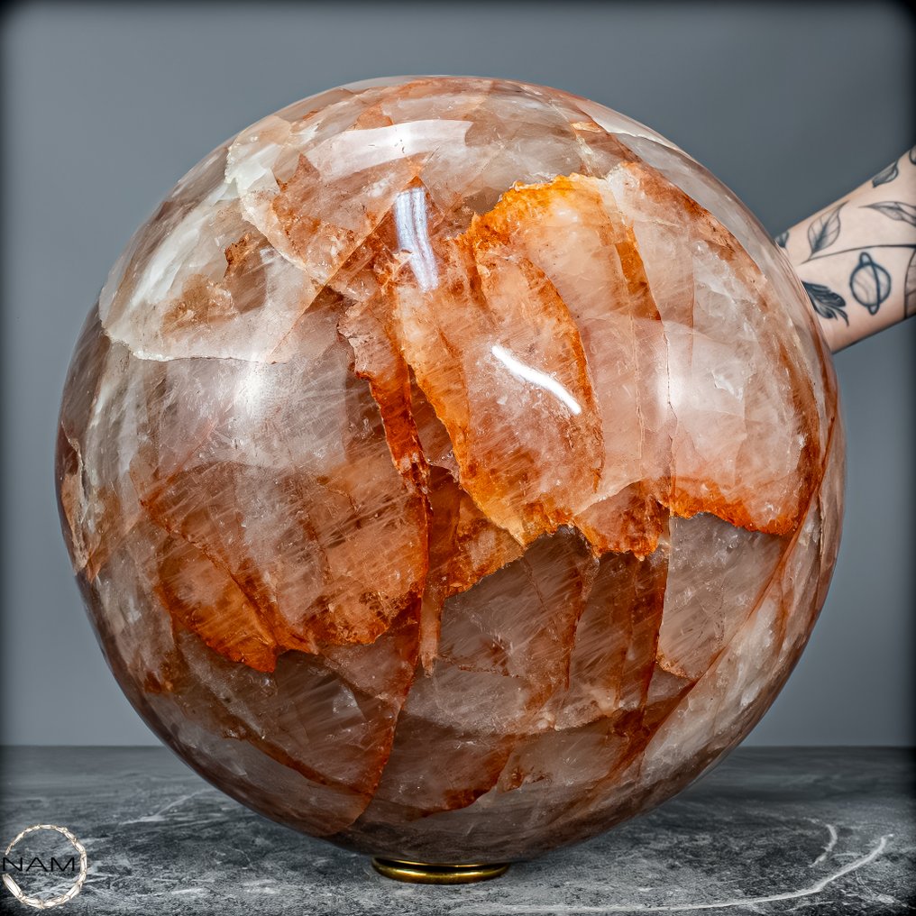 巴西天然火焰石英球 – 19公斤 清晰与力量——独特的优雅- 19014.86 g #1.0