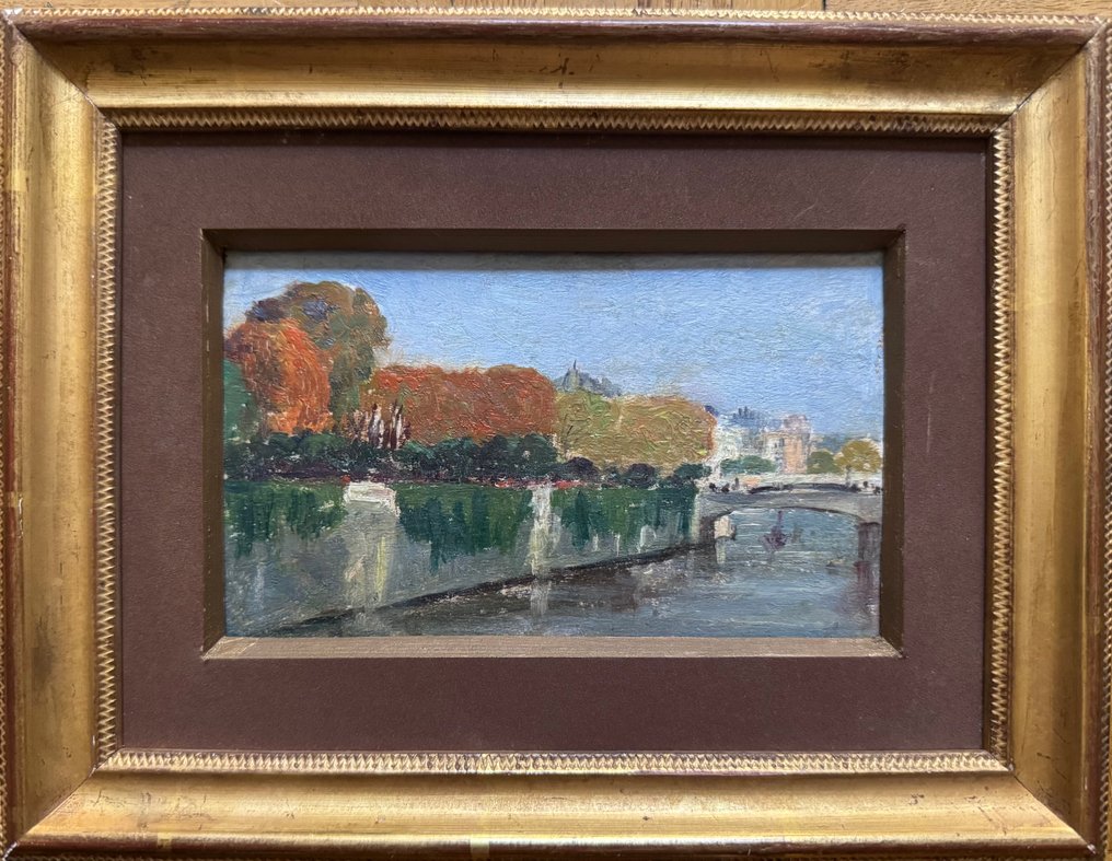 Gaston Pierre Galey (1880–1959) - Veduta della Senna a Parigi con alberi autunnali #2.1