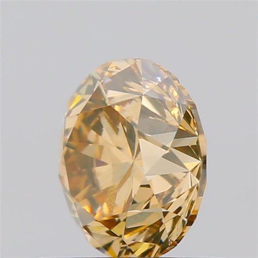 1 pcs Diamond (Natural coloured) - 0.84 ct - Round - Fancy Brown Yellow - VS2 - Gemological Institute of America (GIA) #4.3