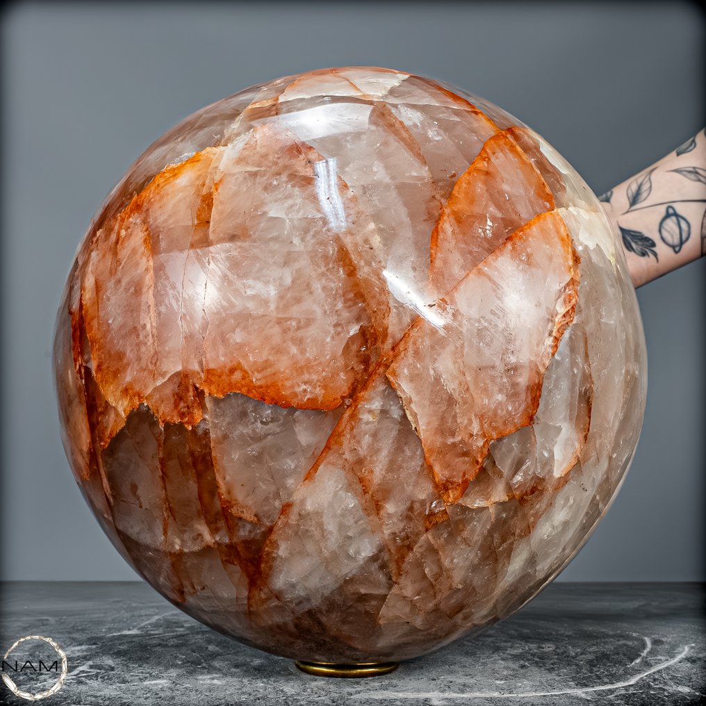 巴西天然火焰石英球 – 19公斤 清晰与力量——独特的优雅- 19014.86 g #1.0