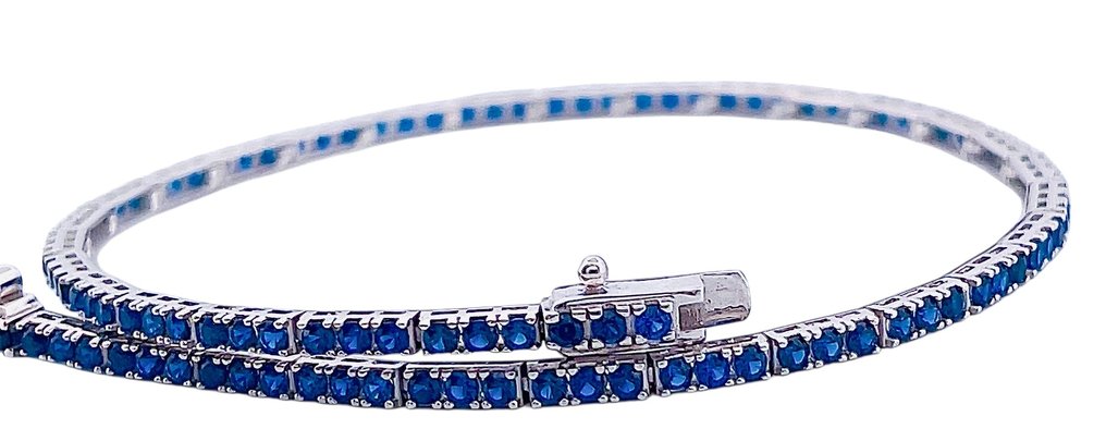 χωρίς τιμή ασφαλείας - Βραχιόλι - 18 καράτια Λευκός χρυσός Ζαφείρι #2.1