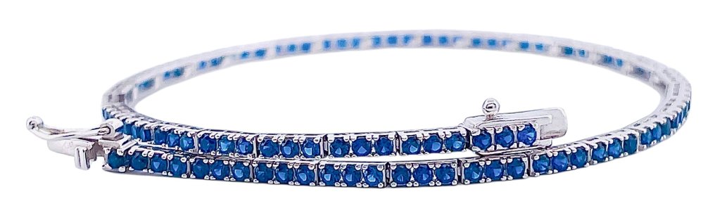 χωρίς τιμή ασφαλείας - Βραχιόλι - 18 καράτια Λευκός χρυσός Ζαφείρι #3.2