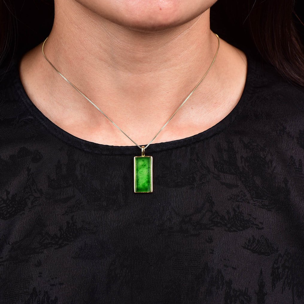 ALGT认证 - 高度独家的天然翡翠吊坠 清晰自然的存在- 4.02 g #1.0