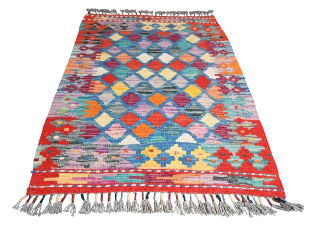 Χωρίς αποθέματα! Πολύχρωμο κιλίμι - Χαλί - 90 cm - 62 cm - αχρησιμοποίητο και χειροποίητο #1.0