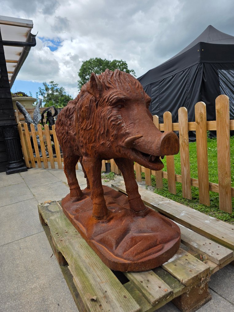 Statue, XL Vintage Wild Boar 150kg - 83.5 cm - Cast iron #4.3